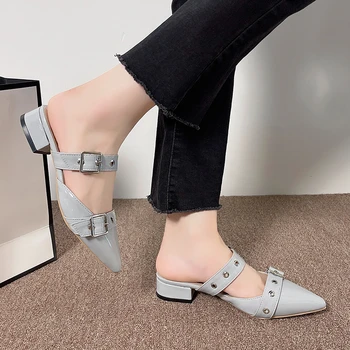 Дамски обувки; колекция 2023 г.; Модни дамски обувки без закопчалка на високи токчета; Летни обикновена маркови обувки за офиса си и кариерата на висок ток с остър пръсти; Zapatos Mujer