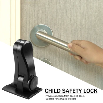 Детска предпазна ключалка, защита от сблъсък, система за Заключване за дръжката на вратата, Защита от отваряне, Джобно трайно въртящо универсално многофункционално защитно устройство