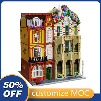 4453 бр. Индивидуални MOC Модулни модели Casa Brickllo с изглед към улицата, строителни блокове, Тухли, Детски играчки за рожден ден, коледа, Коледни подаръци
