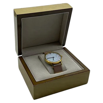 Дървена кутия за съхранение на флип-часовник с гланцова боя
