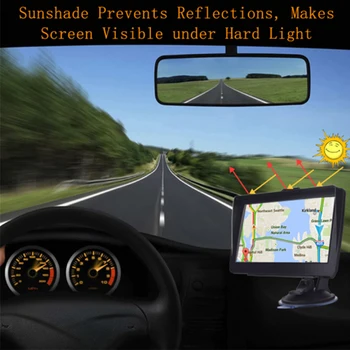 7-Инчов HD Автомобилен GPS навигатор със сензорен екран, GPS Навигация EU AU Северна Америка Карта на Северна Америка Авто сателитен навигатор процесор 800 Mhz