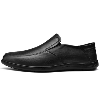 Мъжки Ежедневни обувки в бизнес стил, Дишащи Кожени мъжки Лоферы, Луксозни Дизайнерски Мокасини, Мъжки обувки за почивка без шнур, Chaussure homme