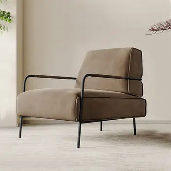 Лесно луксозно односпальное стол, италиански минималистични диван ваби-съби, фотьойл за хол от нежната матова тъкан, дизайнерски стол за почивка