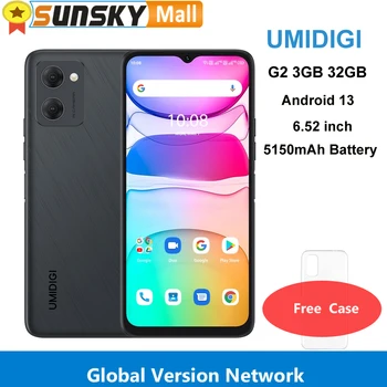 UMIDIGI C2 3 GB 32 GB 5150 mah Батерия Face ID 6,52 инча Android 13 MTK8766 Четириядрен 4G мрежа