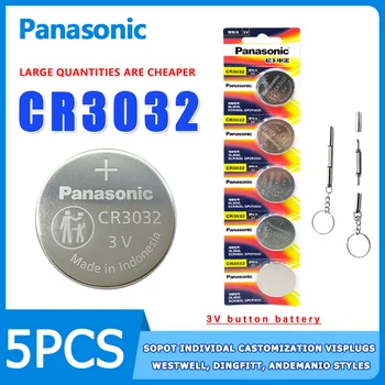 Panasonic 5PCS CR3032 бутон на батерия, карта за достъп 3V, подходящ за высоковольтной тест писалка Touareg, дистанционно управление на ключовете от колата