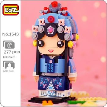 LOZ 1543 Пекинската Опера е Древната Красавица Жена Короната Драматичен Актриса Кукла Модел на Кухненски Блокове, Тухли Строителна Играчка За Деца Без Кутия
