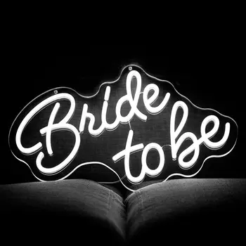 Неонова реклама с Bride to be захранва от USB за декор на стаята, led неонова лампа с регулируема яркост, нощна светлина за сватба, стенно изкуство