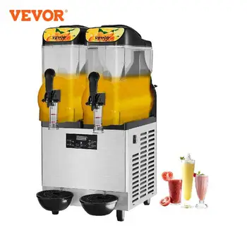 Търговска Машина за приготвяне на киша VEVOR 2x12L, домашна машина за приготвяне на тиня, Диспенсер за замразени напитки, Оборудване за приготвяне на шейкове с лед