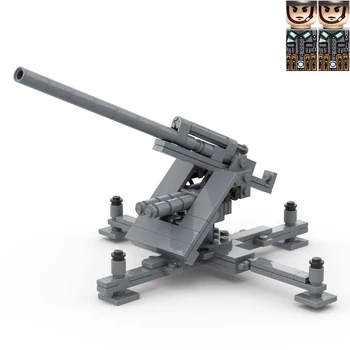 Военна Оръжейната играчка 88 мм Противовъздушни 36 Зенитна Противотанково оръдие Набор от градивни Блокове MOC Творчески Подаръци за деца от 2 войници