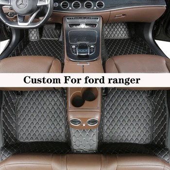 Обичай авто подложка за Ford Ranger, пълен комплект непромокаеми кожени Висококачествени накладки за краката, Автоаксессуар