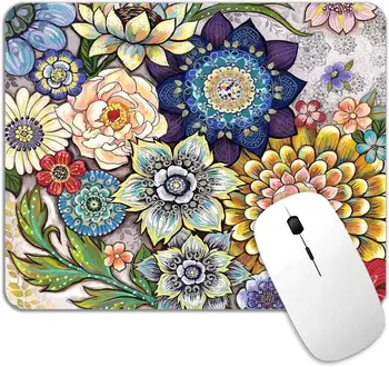 Цветна подложка за мишка с цветен модел и водоустойчив неплъзгащи гумена основа Подложки за мишки за компютри, лаптопи, офис, домашни игри, 9,5 x 7,9 инча