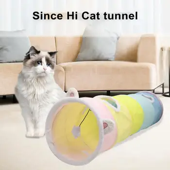 Вътрешен / външен котешки тунел, Сгъваема детска играчка-тунел за котки, устойчиво на надраскване, Преносима, изкупителната от скука и за котки, компактен котка