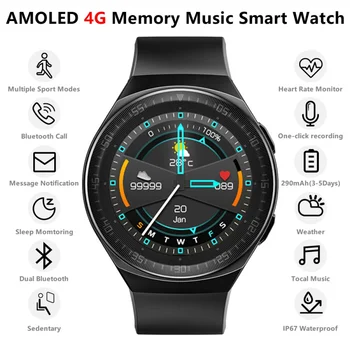 Смарт часовници MT3 с музика във формат MP3, запис на сърдечната честота в рамките на един клик, Спортни Фитнес обаждания чрез Bluetooth, Мъжки умни часовници за Android и IOS