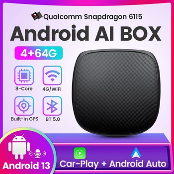 8 4 Core + 64g Android 13 AI TV BOX Car Play Безжичен Адаптер за Apple Carplay Android Auto Mirror Линк WiFi YouTube, Netflix IPTV