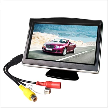 Bileeko 5-Инчов Авто Монитор TFT LCD екран, HD Цифров Цветен Авто Монитор за обратно виждане Поддръжка на DVD/Камера/Цифрова ТЕЛЕВИЗИЯ-бокс