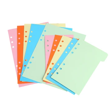 5 бр. пълнители, 6 дупки, Празна Цветна хартия за бележник с отрывными листа формат А5