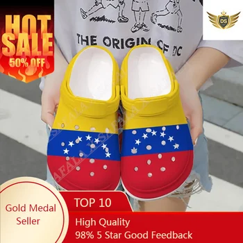 Обичам Страната с Флага на Венецуела, 3D Принт, Мъжки И Дамски Класически Сабо, Чехли, Обувки от ЕВА, Леки Сандали, Летни Плажни Улицата-1