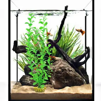 Аквариум пластмасови растения, имитиращи пластмасова трева, Озеленяване за аквариум CA02, 1 бр., Изкуствени подводни растения, украшение