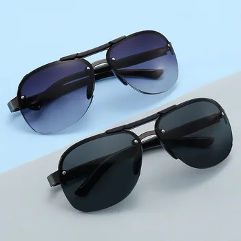2023 Нови Мъжки Модни Точки Модни слънчеви очила в малка рамка очила без рамки Слънчеви очила с UV 400 Ретро правоъгълник без рамки в стил пънк