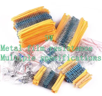 (5шт) 3 W Метален филмът резистор 1 Ом/10R/100R/1K/10K/100K/1M/200R/20K/2,2 K/3K/2,2 R/22R/510R/5,1 K/4,7 R/4,7 K/470K/330R