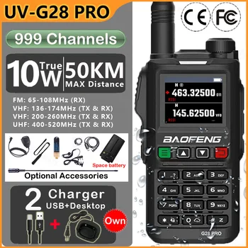 2023 Baofeng UV-G28 PRO Преносима радиостанция на Далечни разстояния 999 Канала Хем FM-радио VHF UHF USB-C Зареждане на Двустранно Радио Водоустойчив