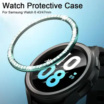 1 Бр. За Samsung Watches Защитен калъф С галванично диамант с гравюри на часовника 6 Е защитен калъф за часа V4G1
