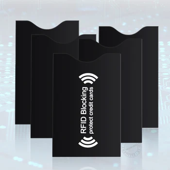 5шт Черно Алуминиево Фолио За Защита от Сканиране на Притежателите на кредитни карти RFID Блокер Ръкави против кражба Електронни Средства за Защита От джебчийство