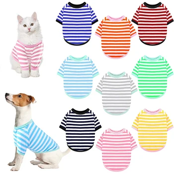 Лятна тениска на лента, за кучета, риза за кучета, Дишащи дрехи за домашни любимци, цветни hoody за кученца, Облекло за кучета малки и средни по размер куче, кученцето