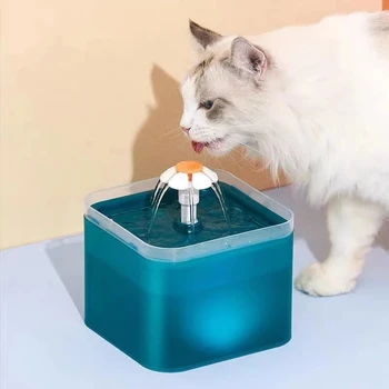Автоматична пиенето за котки с капацитет 2 литра, USB-диспенсер за вода за домашни любимци с рециклират и led подсветка за котки