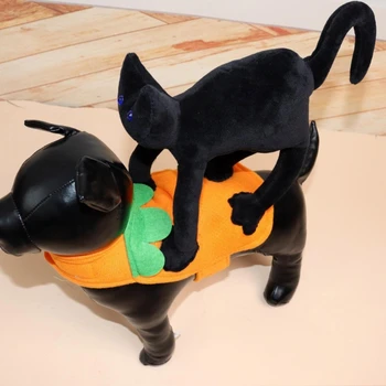 Забавен Страшен Черен котарак, който стои на дрехи, Котки, Кучета, Новост, Дрехи за cosplay, празнични вечерни аксесоари