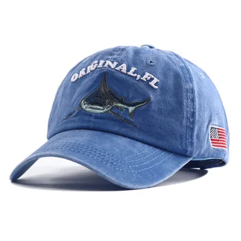 2023 Нова Дизайнерска Черно-бялата бейзболна шапка с бродерия под формата на животното и акули, дамски бейзболна шапка, Реколта памучни шапки за татко, мъжки Gorras
