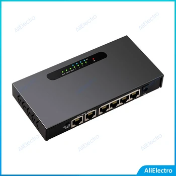POE комутатор 65 W 4 port 10/100 PoE + 2 Uplink порт Ethernet комутатор с Железен корпус Мрежов комутатор за IP камери/безжична точка за достъп/ВИДЕОНАБЛЮДЕНИЕ
