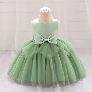 Лятна рокля MQATZ, рокля на принцеса на Кръщенета за деца на 1 година, дрехи за рожден Ден на малки деца, детско парти за кръщението с лък, зелена дрехи за малките момичета