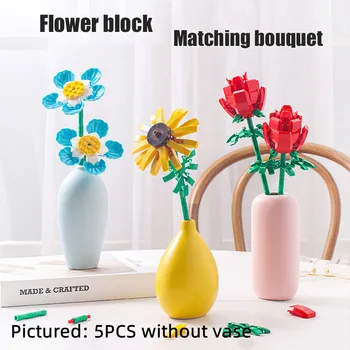 Комплект за монтаж на Букет от цветя, Определени от дизайнери, детски играчки, Креативни Цветна колекция от 2022 година, Коледни Валентин, Уникални подаръци