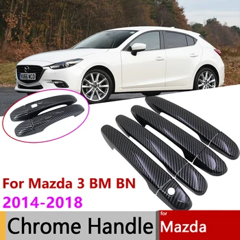 За Mazda3 на Mazda 3 BM BN MK3 2014 2015 2016 2017 2018 Умна рамка, която да дръжката е от въглеродни влакна, Набор от външни аксесоари, етикети