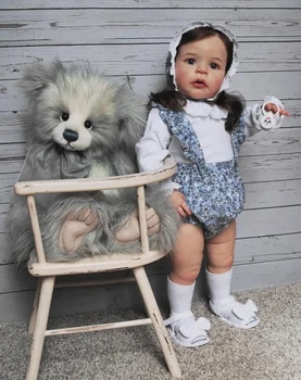 NPK 24-инчов възстановената кукла за най-малките момичета, вече боядисана, готова, популярна реалистична 3D кукла за изготвяне на кожата