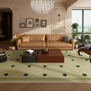 Френски Сгъсти килимче за хола Голям площад, на тепиха в ретро стил за спалнята, Домашен нескользящий подложка за пода, Мек килим за обличане