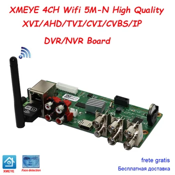 XM H. 265 4CH 5M-N Wifi IP DVR Платка NVR 4-Канална Система за видеонаблюдение 6 В 1 AHD TVI CVI Хибриден Рекордер за Камери за видеонаблюдение