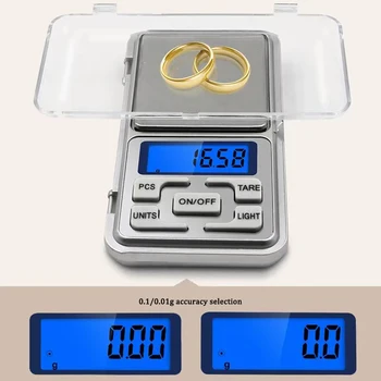 Бижута везни с диаманти Кухненски Цифрови джобни Мини-везни за баня 0,01 грама, 500 грама