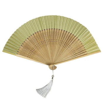 Елегантен копринен бамбук фен с выдолбленной веерной кост за украса на дома и детски костюми