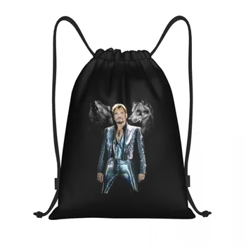 Обичай Johnny Hallyday С чанта на съвсем малък за пазаруване Раници за Йога Женски Мъжки Френски рок-певец Спортна раница за фитнес зала