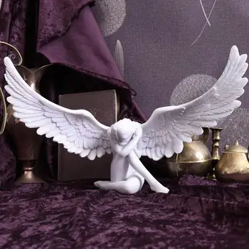 Фигурка от Крило на Ангел от смола в ретро стил, ярки статуя, интериор за дневната, Плот