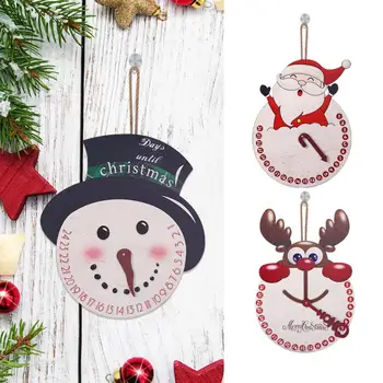 Коледен добре дошли знак, Коледен Адвент-календар, часовници, дървени окачване, Сладък Дядо/Лосове/Снежен човек, един знак, украшение