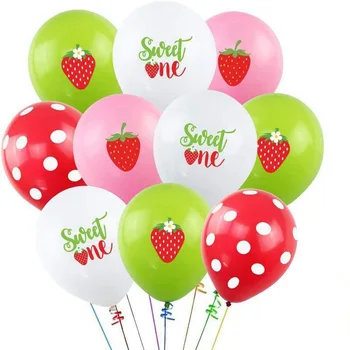 12шт Сладки ягоди 12 инча Набор от латекс балони честит рожден Ден, латексови балони Hawii, украса за парти честит рожден Ден