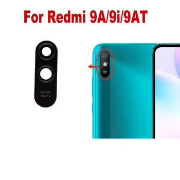 1 бр. оригинал за Xiaomi Redmi 9A 9i 9AT, със стъклен капак заден обектив на задната камера с подмяна на етикети