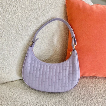 Женски нови модни чанти за рамо от естествена кожа под мишниците, однотонная предпоставка сладко чанта за посещения на най-високо качество