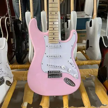 Електрическа китара ST Корпус от махагон, розово, кленов лешояд, благородна китара, Безплатна доставка
