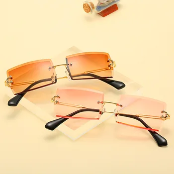 Малки правоъгълни слънчеви очила, Дамски Квадратни слънчеви очила без рамки за жени, Летен стил 2021, Дамски слънчеви очила за риболов Uv400