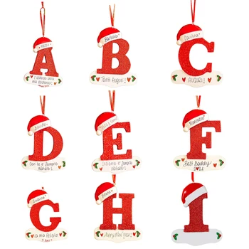 2D Нова Коледна Елха 26 Английски Букви на Окачването на Украса 2024 Коледни Висящи Украшения Начало Декор Коледни подаръци за Деца Натальный
