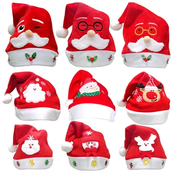 Коледни шапки, плюшена коледна кампания с участието на Дядо Коледа и Снежен човек, детски вечерни шапки за възрастни, шапки, коледни украси, аксесоари
